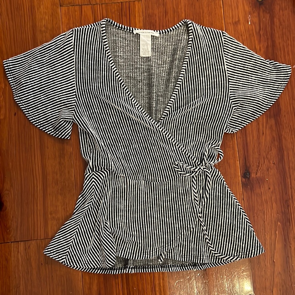 Striped peplum top